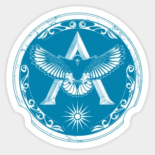 Greek Eagle Shield with Spartan Lambda and Sun of Vergina Sticker